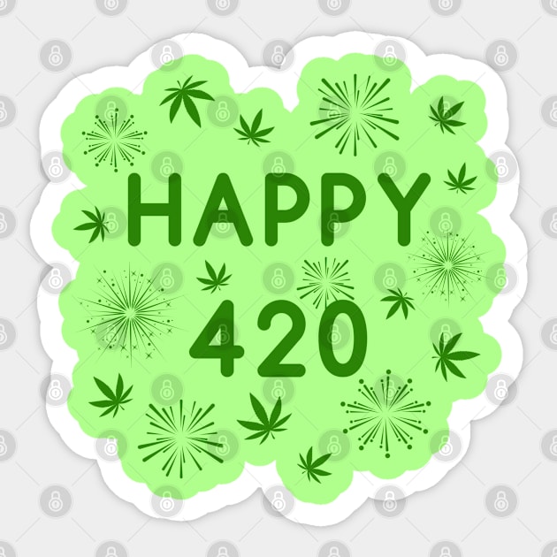 Happy 420 Sticker by Florin Tenica